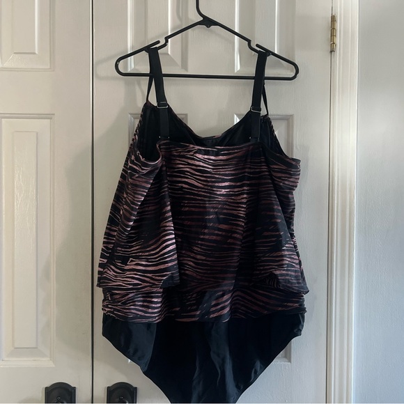 One Piece Blouson Swimsuit - Picture 2 of 7